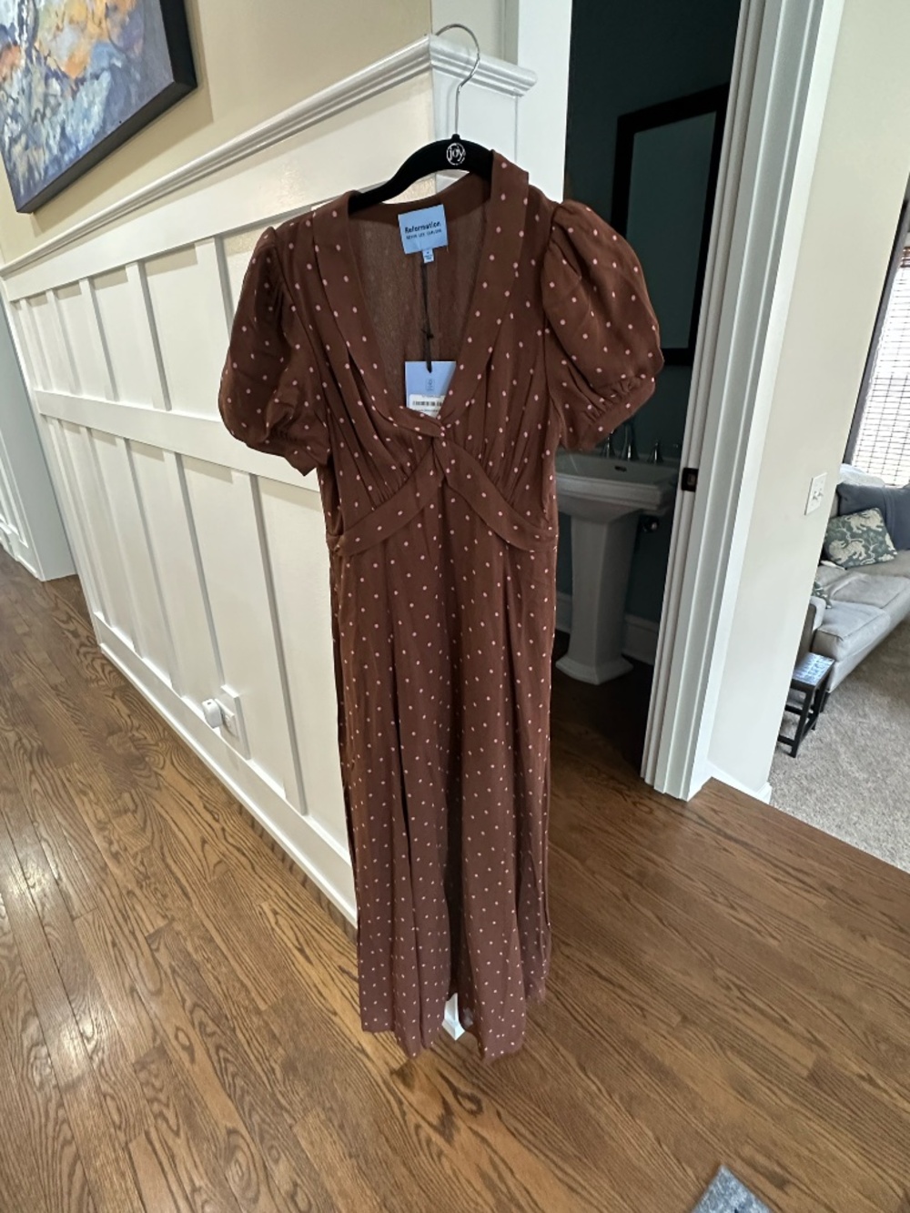 NWT Reformation Michelle Dress $278 brown size 4 - Picture 2 of 4